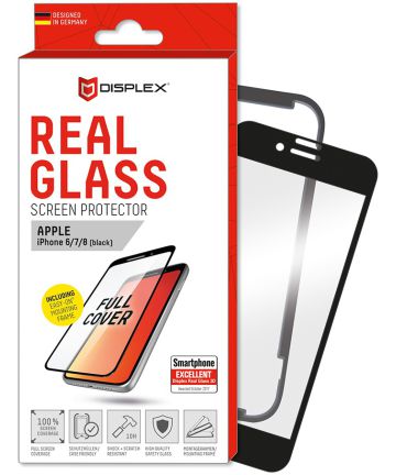 Displex 3D Real Glass + Frame Apple iPhone 8/7 Screen Protector Zwart Screen Protectors