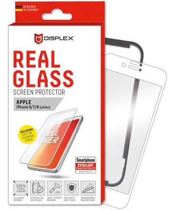 Displex 3D Real Glass + Frame Apple iPhone 8/7/6 Screen Protector Wit Screen Protectors
