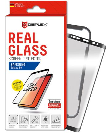 Displex 3D Real Glass + Frame Samsung Galaxy S8 Screen Protector Zwart Screen Protectors