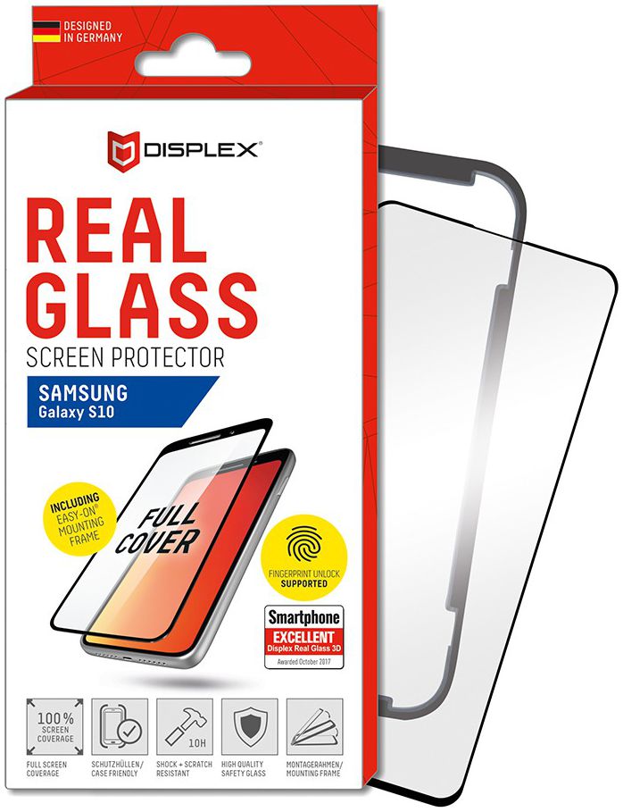 Displex 3D Glass + Frame Samsung Galaxy S10 Screen Protector Zwart afbeelding 1