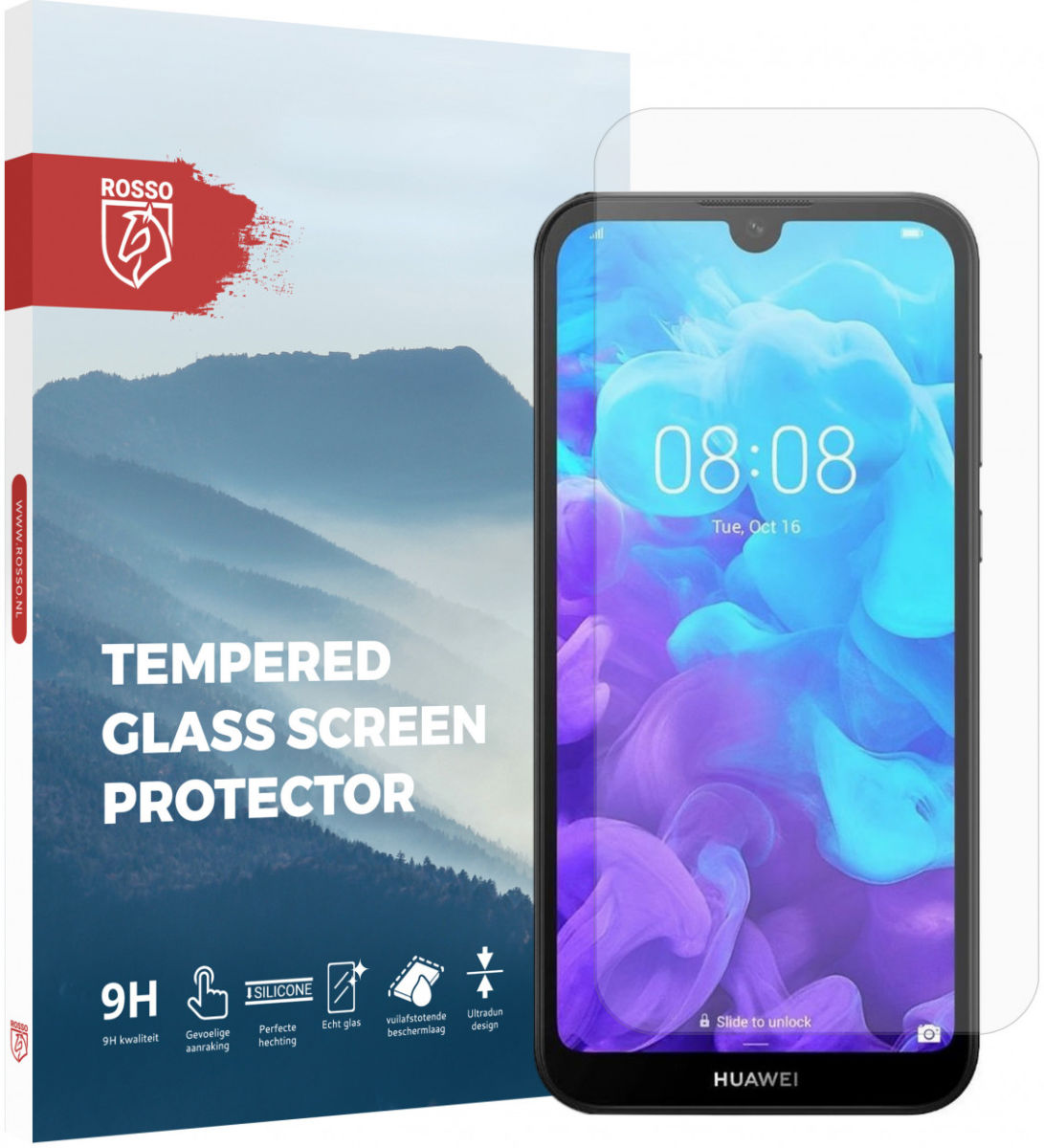 Rosso Huawei Y5 (2019) 9H Tempered Glass Screen Protector afbeelding 1