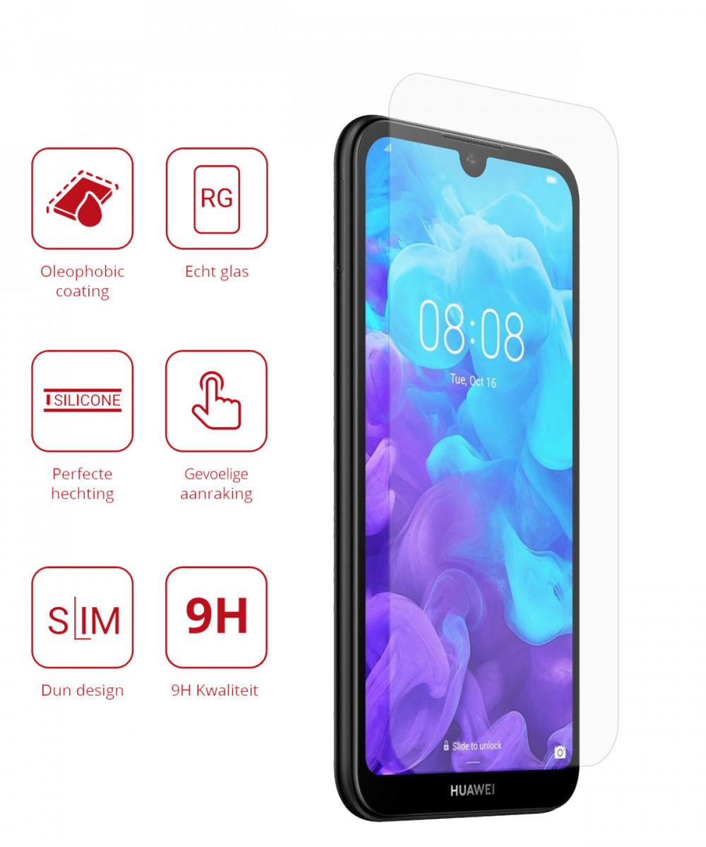 Rosso Huawei Y5 (2019) 9H Tempered Glass Screen Protector afbeelding 2