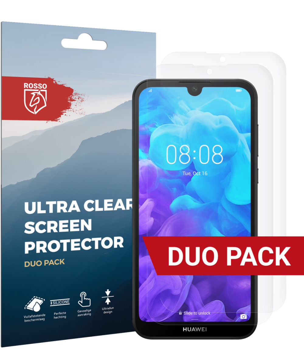 Rosso Huawei Y5 (2019) Ultra Clear Screen Protector Duo Pack afbeelding 1