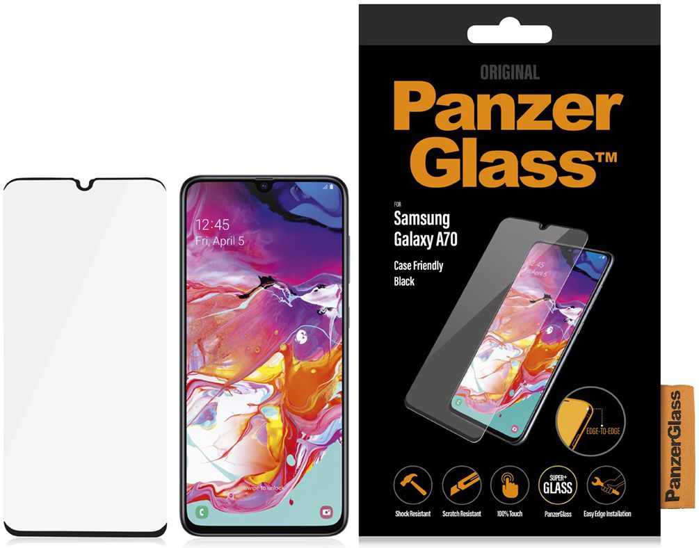 PanzerGlass Samsung Galaxy A70 Case Friendly Screenprotector Zwart afbeelding 6