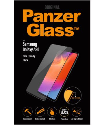 PanzerGlass Samsung Galaxy A80 Case Friendly Screenprotector Zwart Screen Protectors