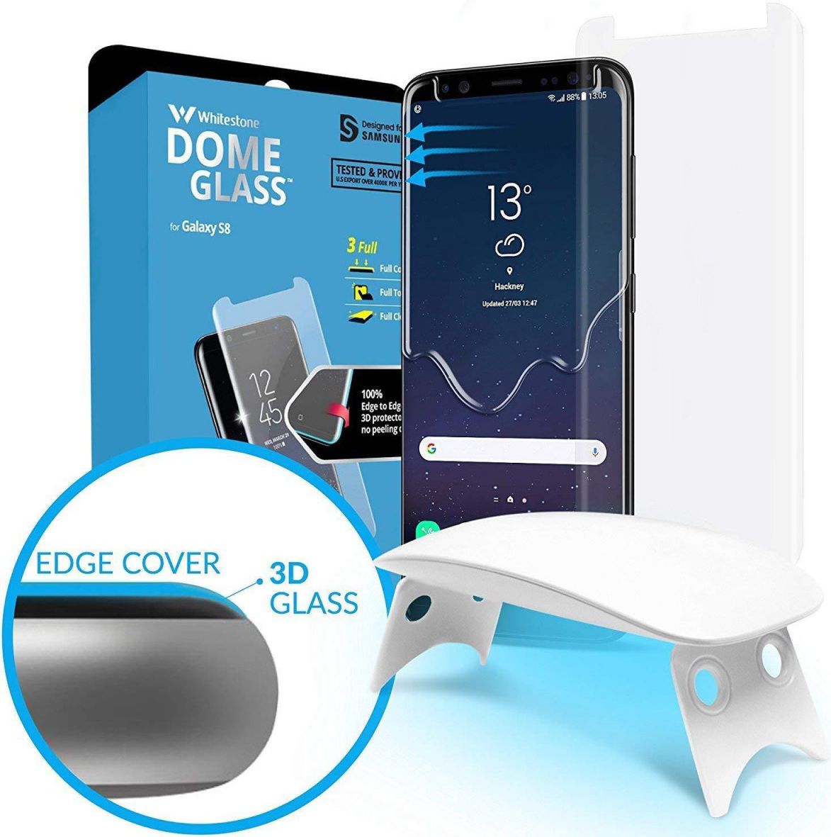 Whitestone Dome Glass Samsung Galaxy S8 Screen Protector afbeelding 1