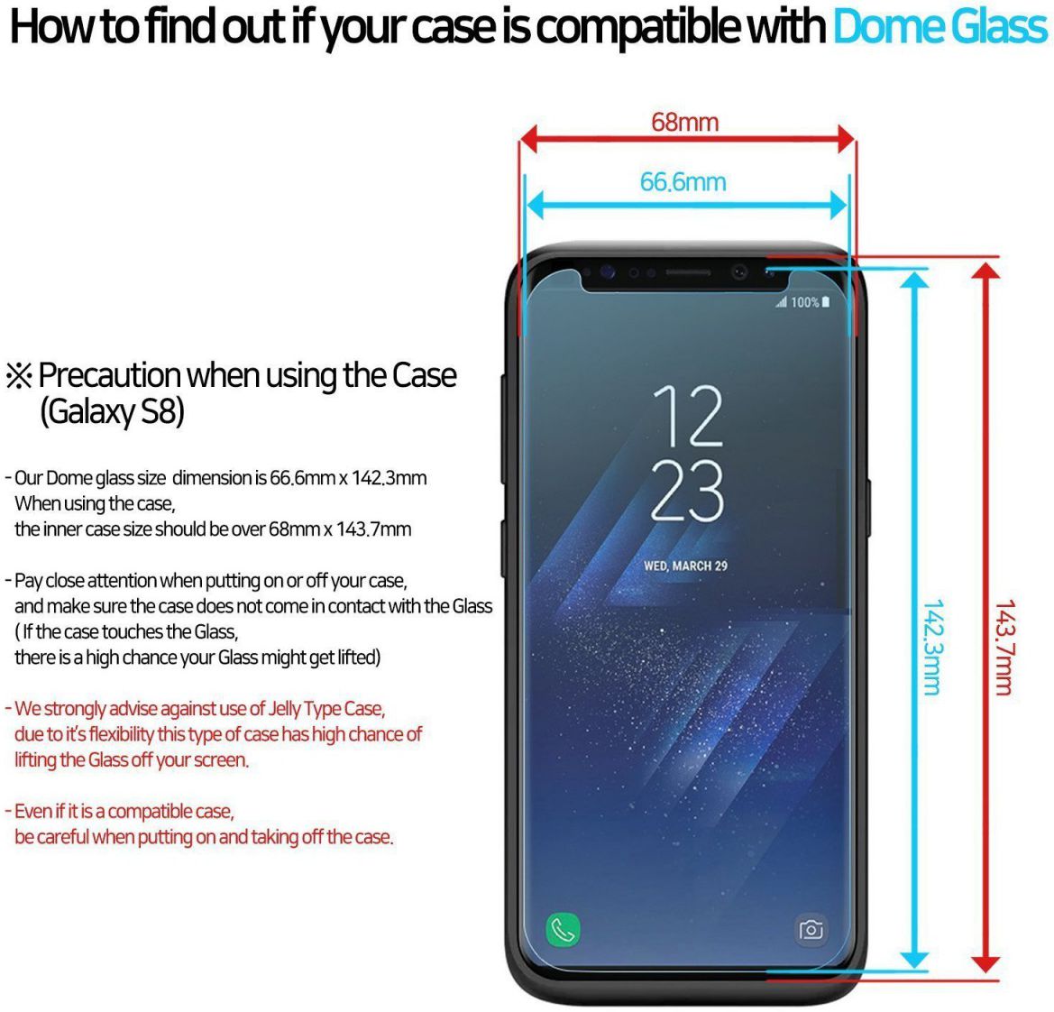 Whitestone Dome Glass Samsung Galaxy S8 Screen Protector afbeelding 8