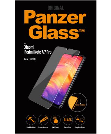 PanzerGlass Xiaomi Redmi Note 7 Case Friendly Screenprotector Zwart Screen Protectors