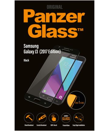 PanzerGlass Samsung Galaxy J3 2017 Case Friendly Screenprotector Zwart Screen Protectors