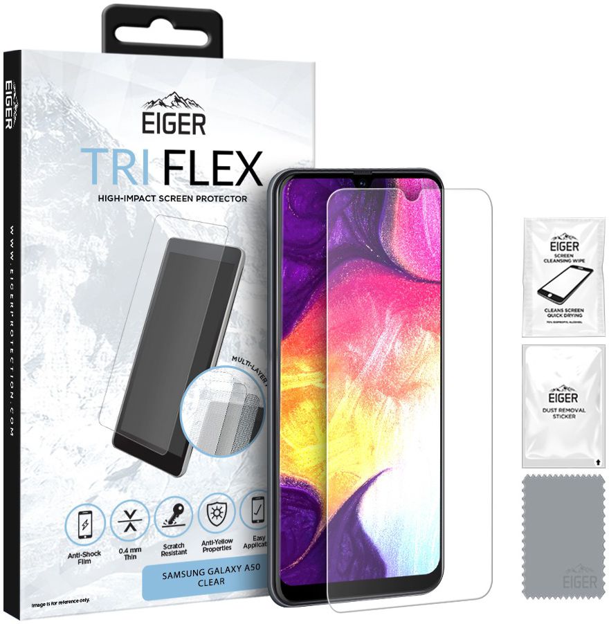 Eiger Samsung Galaxy A50 Display Folie Screen Protector afbeelding 1
