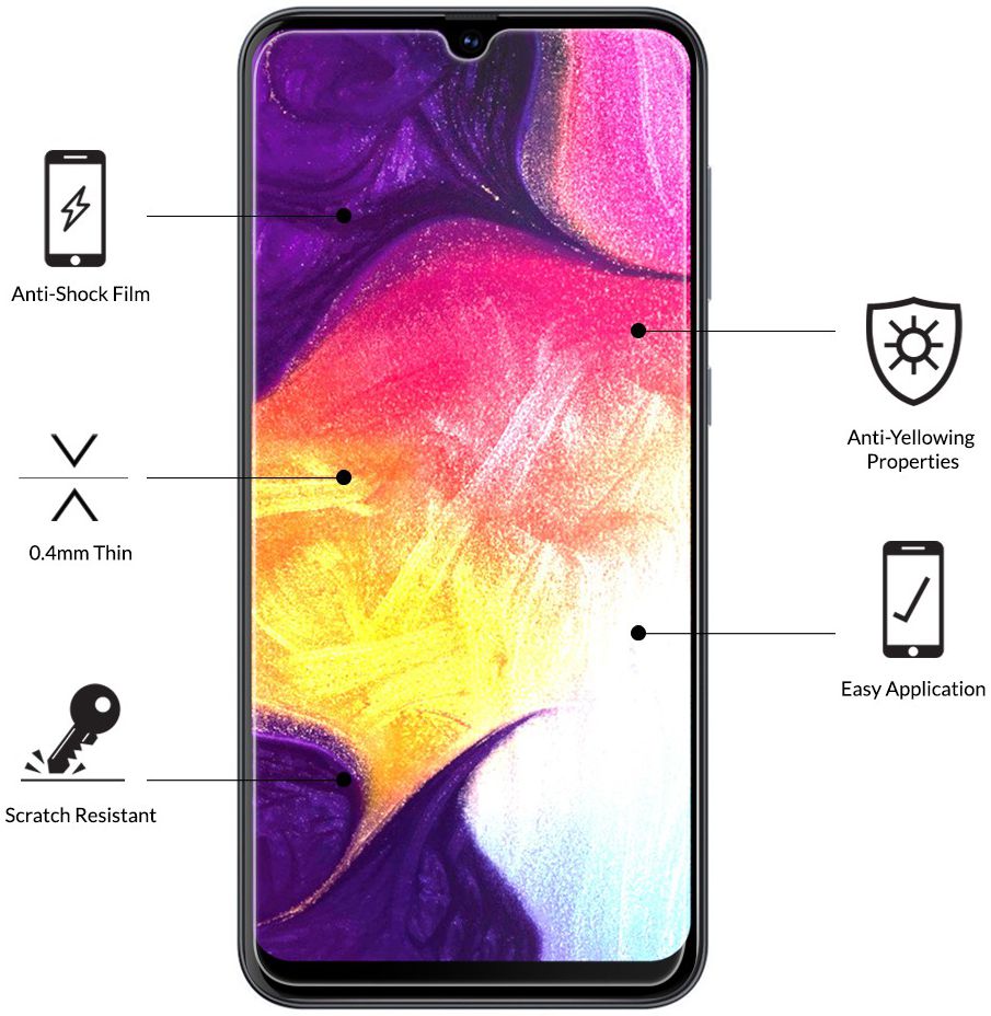 Eiger Samsung Galaxy A50 Display Folie Screen Protector afbeelding 4