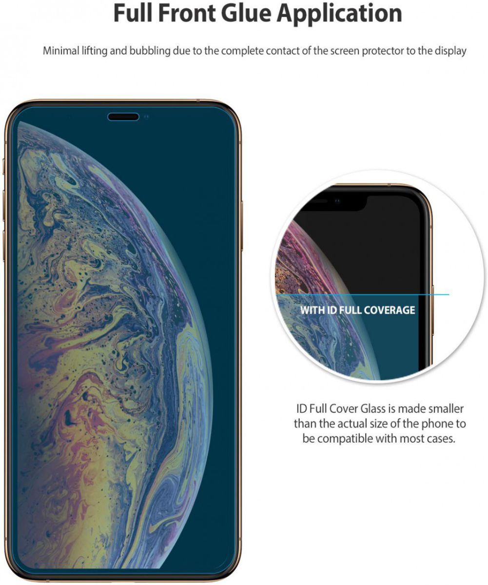 Ringke ID Apple iPhone XS Max 3D Volledig Dekkende Tempered Glass afbeelding 8