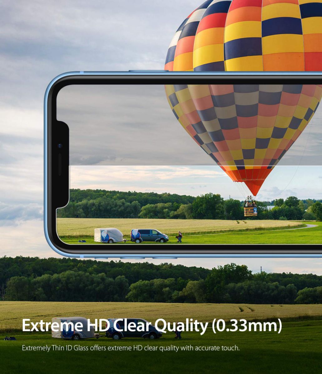 Ringke ID Glass 0.33mm Apple iPhone XR (3 Pack) afbeelding 7