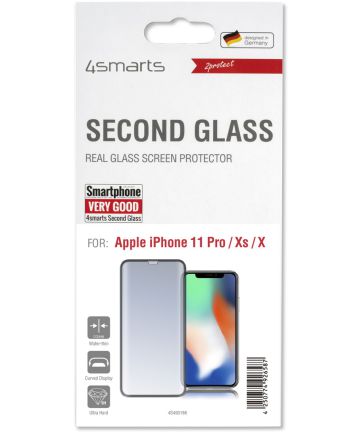 4smarts Second Glass Curved Colour Frame Apple iPhone 11 Pro Zwart Screen Protectors