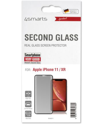 4Smarts Second Glass Curved Colour Frame Apple iPhone 11 Zwart Screen Protectors