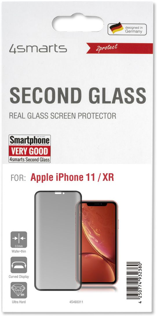 4Smarts Second Glass Curved Colour Frame Apple iPhone 11 Zwart afbeelding 1