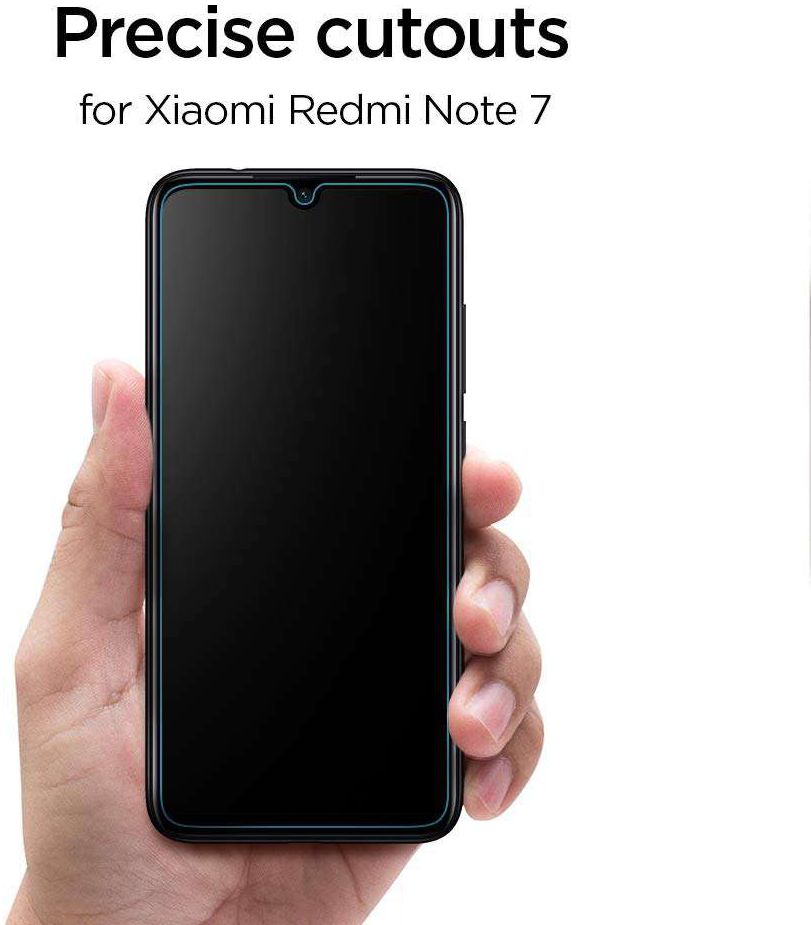 Spigen Xiaomi Redmi Note 7 Tempered Glass Screen Protector 2-Pack afbeelding 4