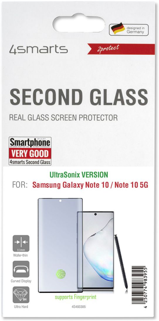 4Smarts Second Glass UltraSonix Tempered Glass Galaxy Note 10 afbeelding 1