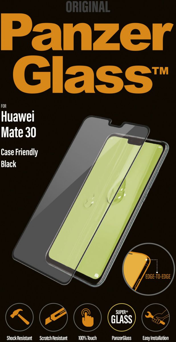 PanzerGlass Huawei Mate 30 Case Friendly Screenprotector Zwart afbeelding 1