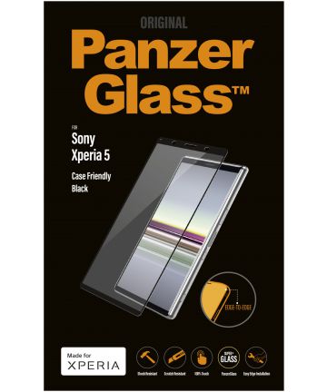 PanzerGlass Sony Xperia 5 Case Friendly Screenprotector Zwart Screen Protectors