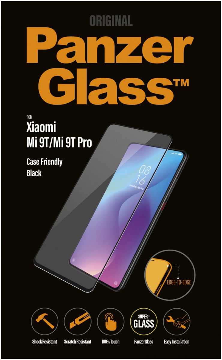 PanzerGlass Xiaomi Mi 9T (Pro) Case Friendly Screenprotector Zwart afbeelding 1