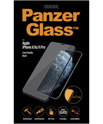 PanzerGlass iPhone 11 Pro / X(S) Screenprotector Case Friendly Zwart Screen Protectors