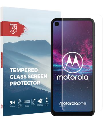 Rosso Motorola One Action 9H Tempered Glass Screen Protector Screen Protectors