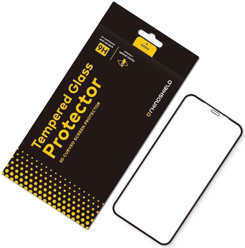 RhinoShield 9H 3D Tempered Glass iPhone 11 Screen Protector Zwart afbeelding 2
