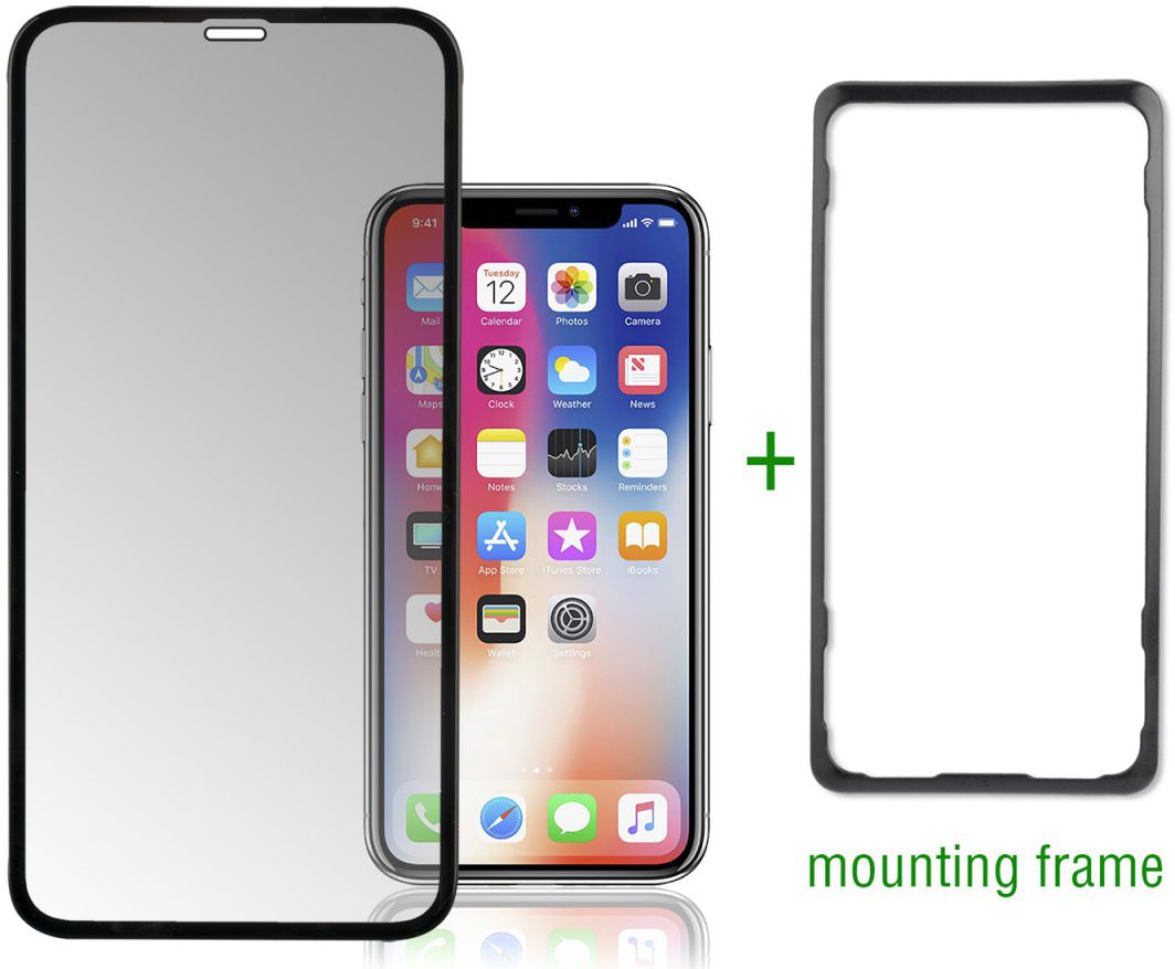 4Smarts Easy-AssistSecond Glass Curved Colour Frame iPhone 11 Zwart afbeelding 2