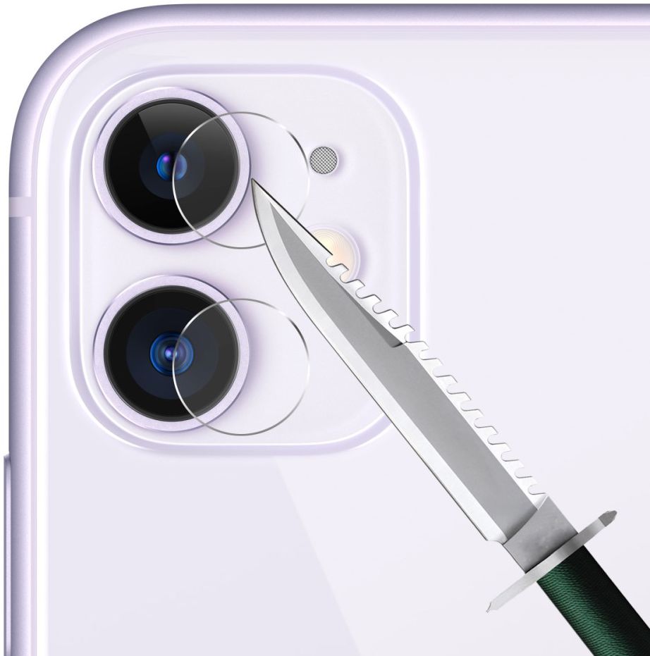 Apple iPhone 11 Camera Lens Arc Edge Tempered Glass Duo Pack afbeelding 3