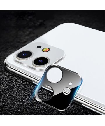 Apple iPhone 11 Camera Lens Metal Ring met Tempered Glass Zwart Screen Protectors