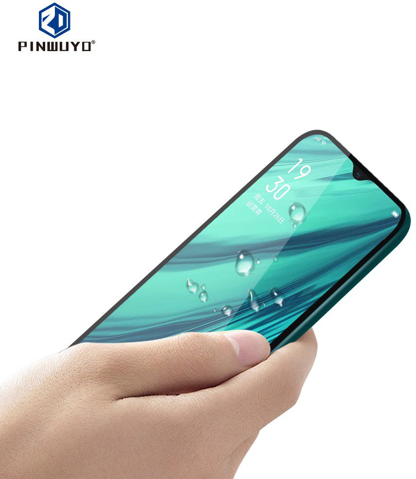 Oppo A9 (2020) Full Cover Tempered Glass Zwart afbeelding 2
