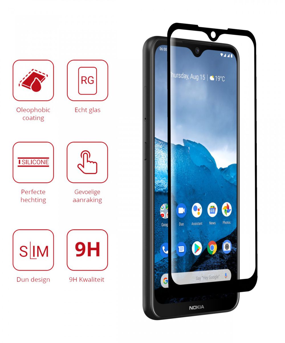 Rosso Nokia 6.2/Nokia 7.2 9H Tempered Glass Screen Protector Zwart afbeelding 2