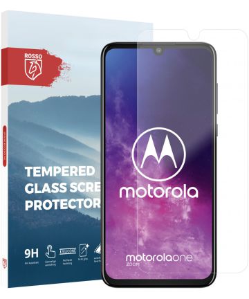 Rosso Motorola One Zoom 9H Tempered Glass Screen Protector Zwart Screen Protectors
