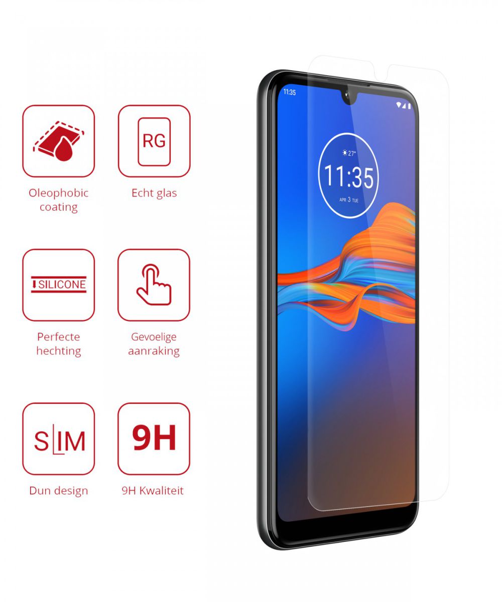 Rosso Motorola Moto E6 Plus Tempered Glass Screen Protector afbeelding 2