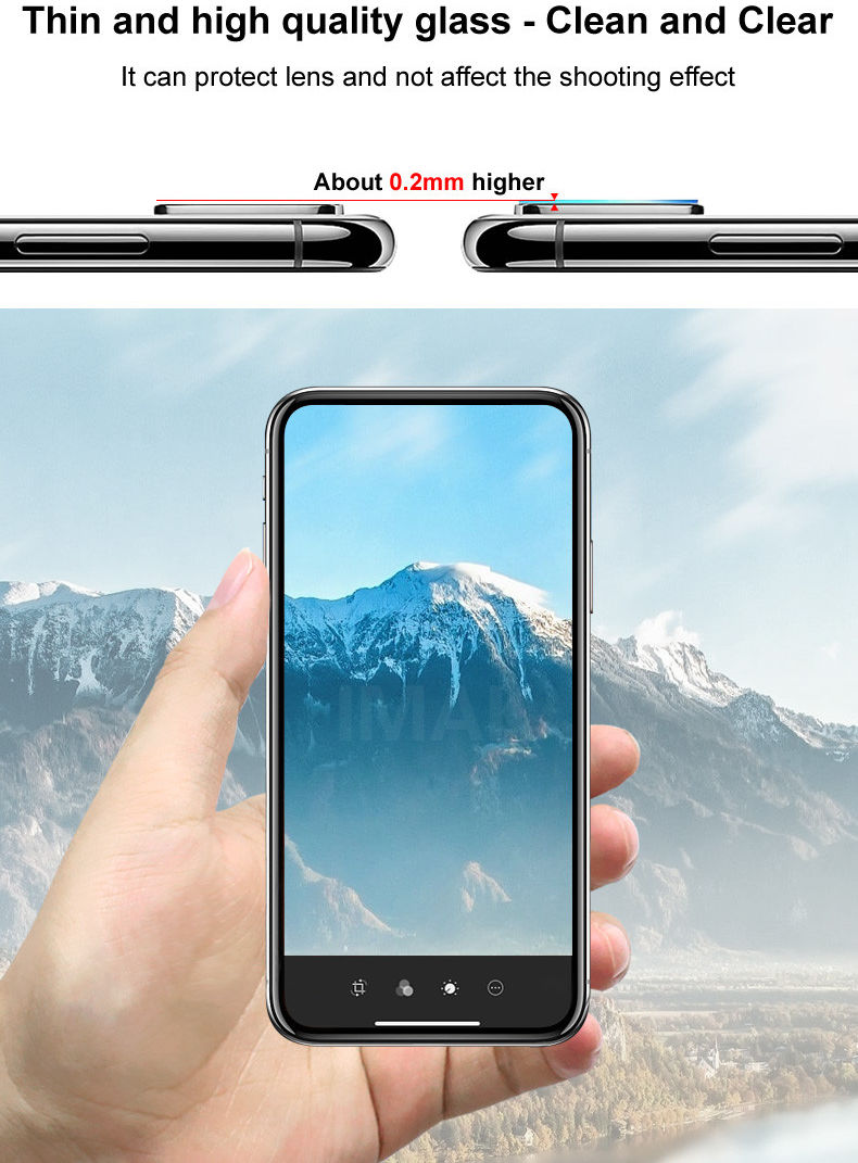 IMAK iPhone SE 2020 / 2022 / 8 / 7 Glass Camera Protector Duo Pack afbeelding 6