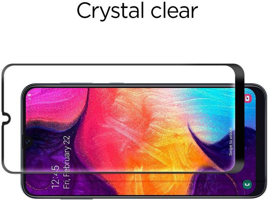 Spigen GLAS.tR Slim Samsung Galaxy A50 Full Cover Tempered Glass Zwart afbeelding 2