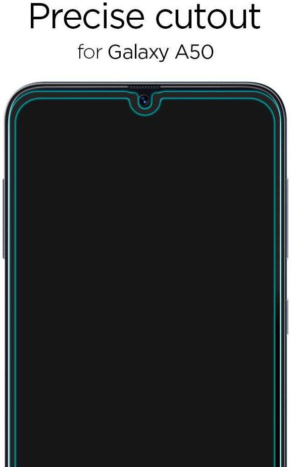 Spigen GLAS.tR Slim Samsung Galaxy A50 Full Cover Tempered Glass Zwart afbeelding 4