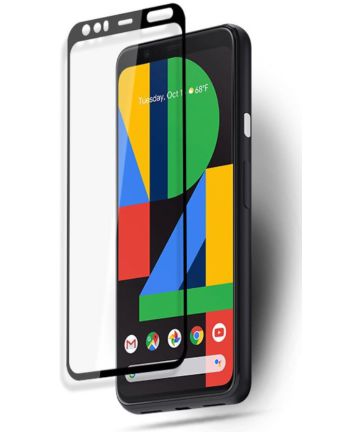 Google Pixel 4 Full Cover 9H Tempered Glass Screenprotector Zwart Screen Protectors