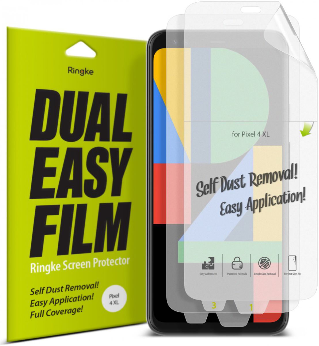 Ringke Dual Easy Film Google Pixel 4 XL Screenprotector (Duo Pack) afbeelding 1