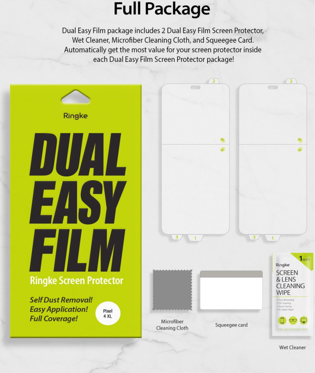 Ringke Dual Easy Film Google Pixel 4 XL Screenprotector (Duo Pack) afbeelding 8