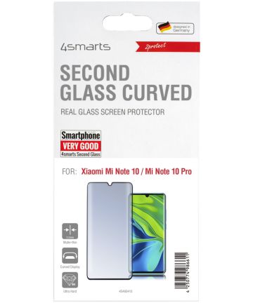 4Smarts Second Glass Curved Colour Frame Xiaomi Mi Note 10 (Pro) Zwart Screen Protectors