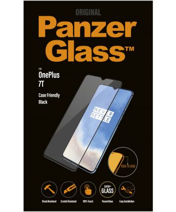 PanzerGlass OnePlus 7T Case Friendly Screenprotector Zwart Screen Protectors
