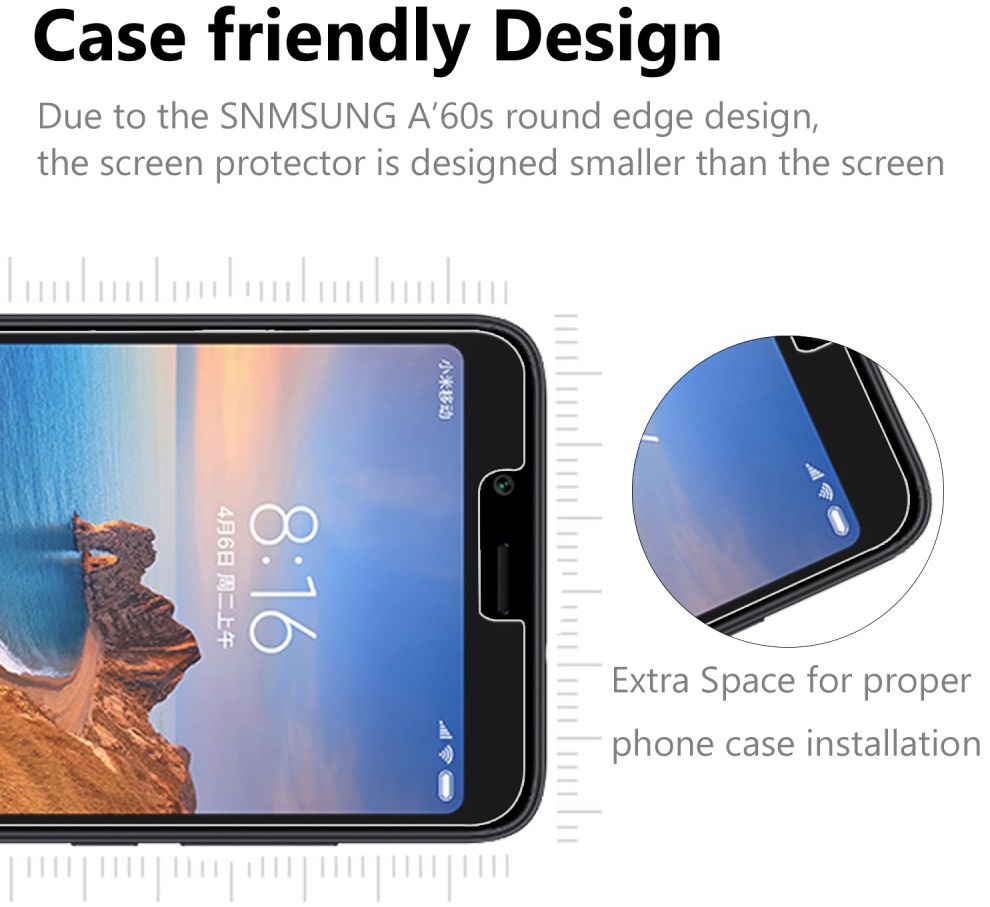 Xiaomi Redmi 7A Tempered Glass Screen Protector afbeelding 3