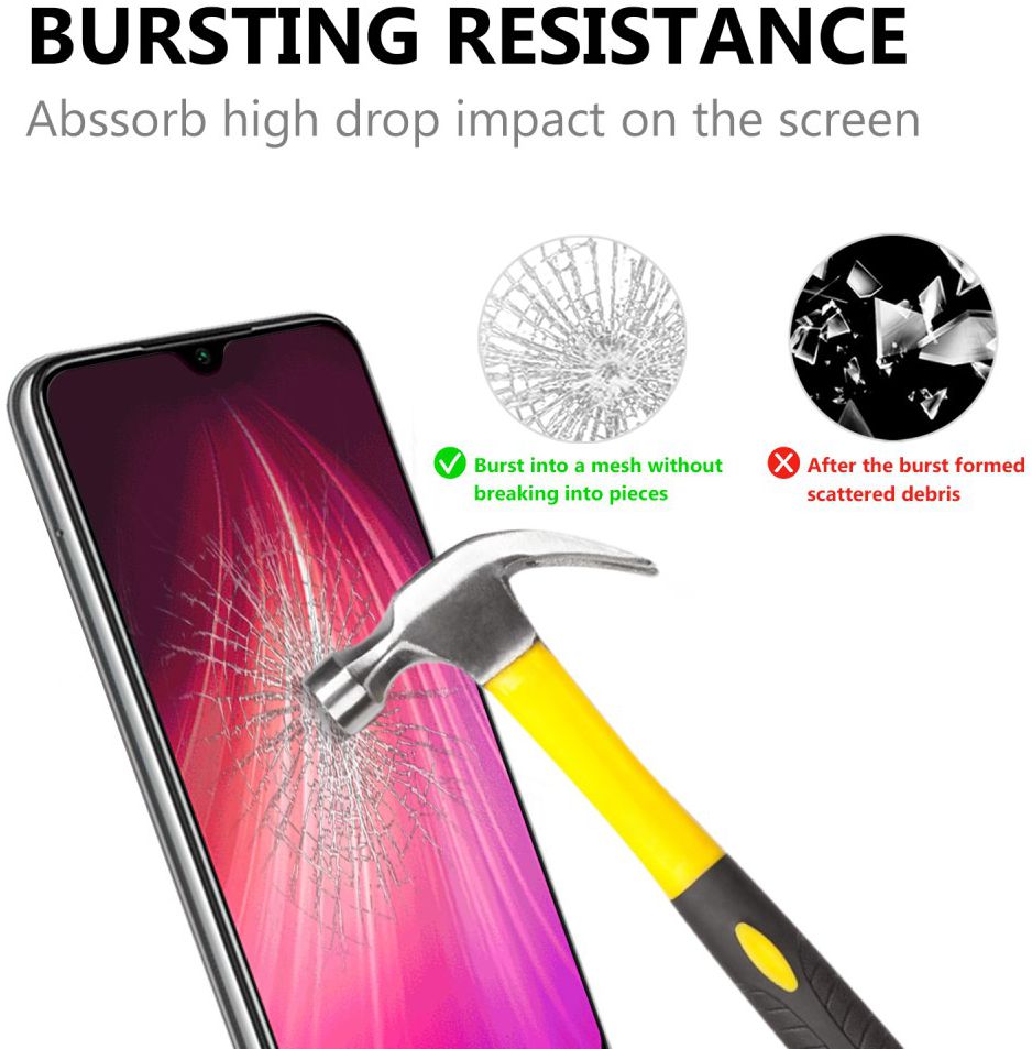Xiaomi Redmi Note 8T Volledig Dekkende Tempered Glass afbeelding 2