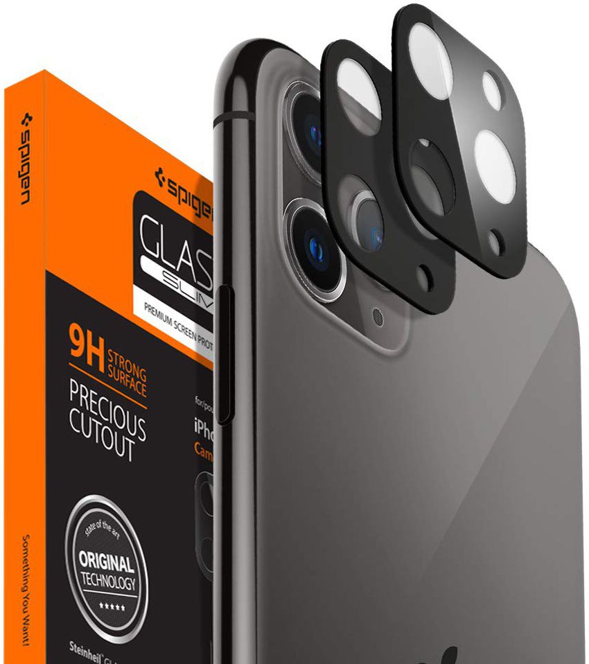 Spigen iPhone 11 Pro (Max) Camera Lens Tempered Glass 2-Pack Zwart afbeelding 1