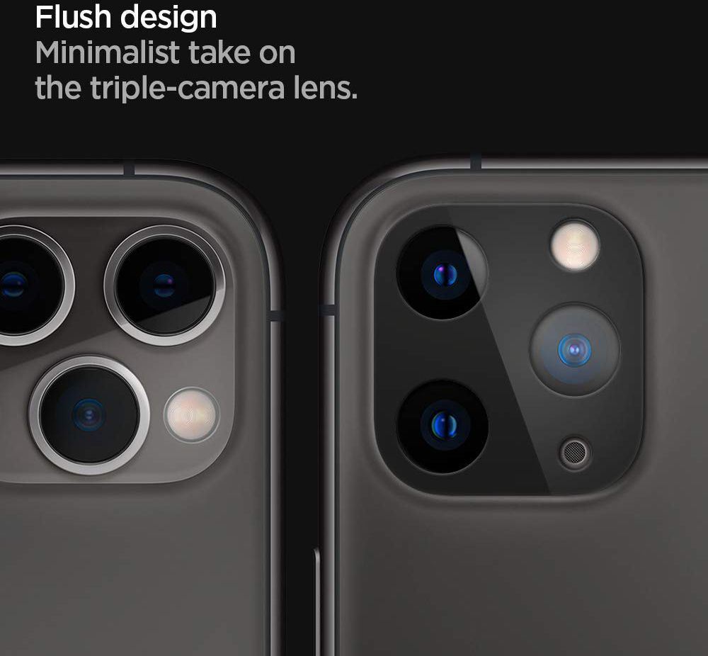 Spigen iPhone 11 Pro (Max) Camera Lens Tempered Glass 2-Pack Zwart afbeelding 5
