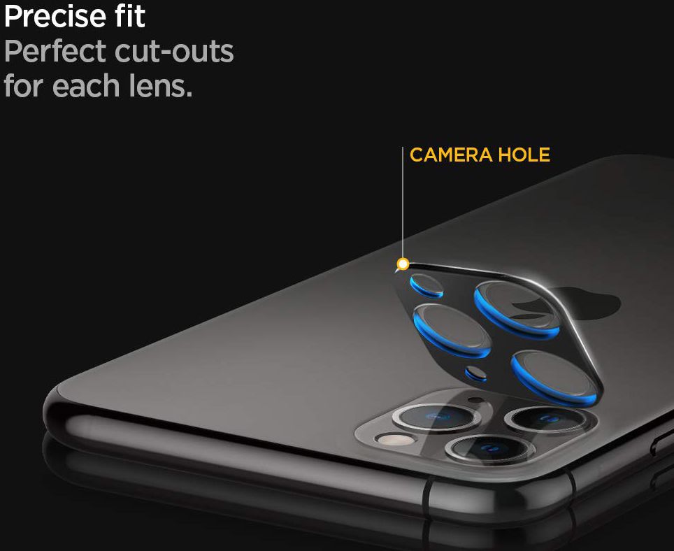 Spigen iPhone 11 Pro (Max) Camera Lens Tempered Glass 2-Pack Zwart afbeelding 6