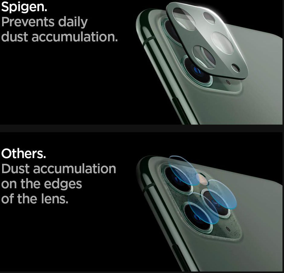Spigen iPhone 11 Pro (Max) Camera Lens Tempered Glass 2-Pack Groen afbeelding 6