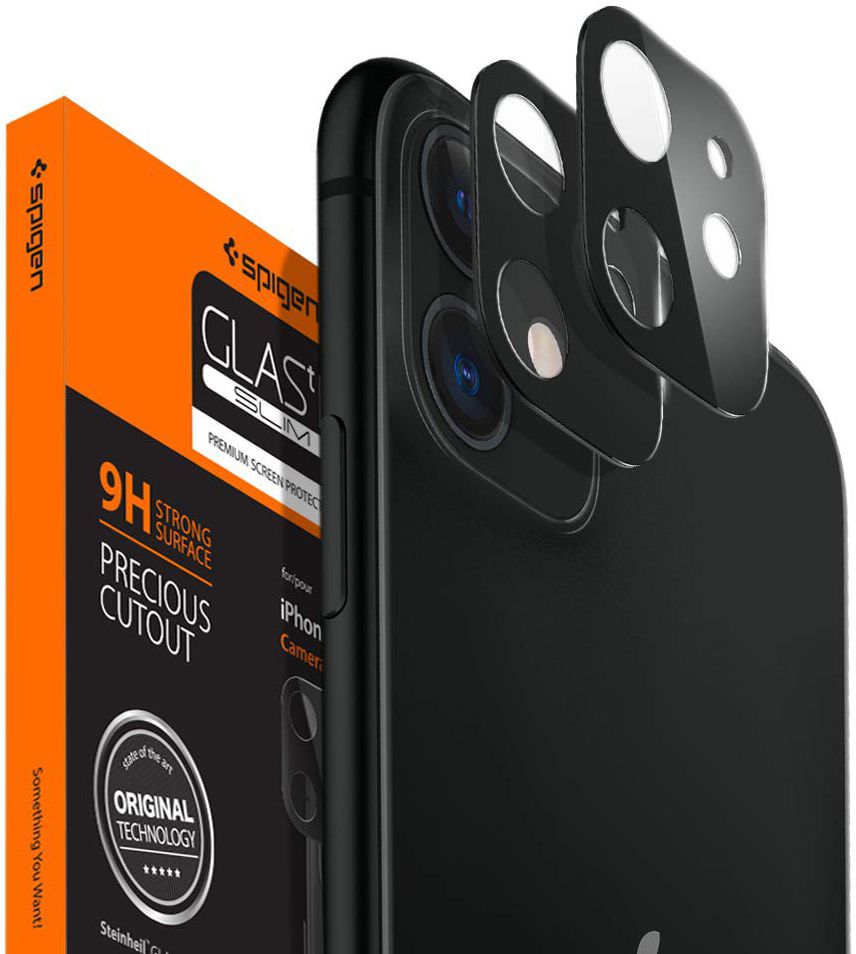 Spigen iPhone 11 Camera Lens Tempered Glass 2Pack Zwart GSMpunt.nl